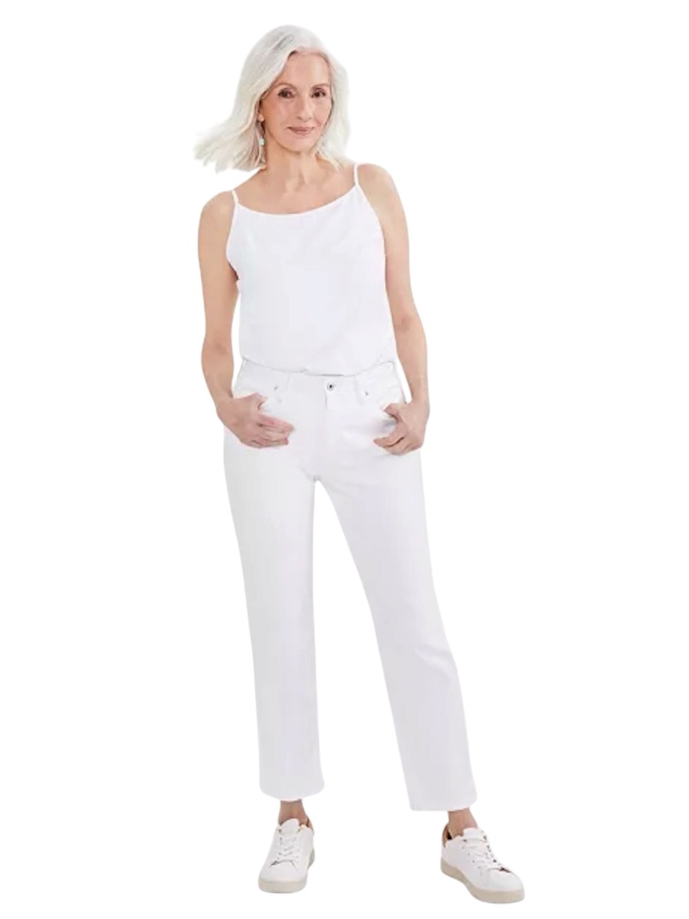 Style & Co. White Super Soft Stretch High Waist Straight Leg Jeans (12)